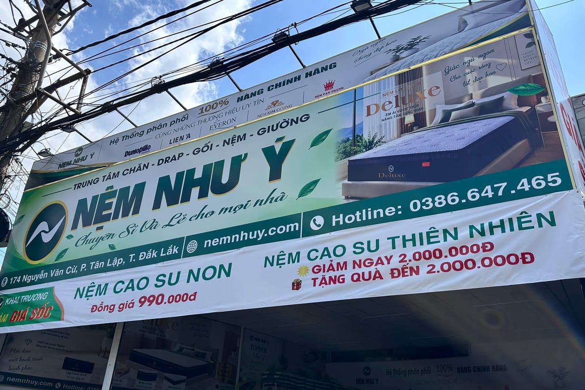 Biển hiệu Nệm Như Ý tại Buôn Ma Thuột